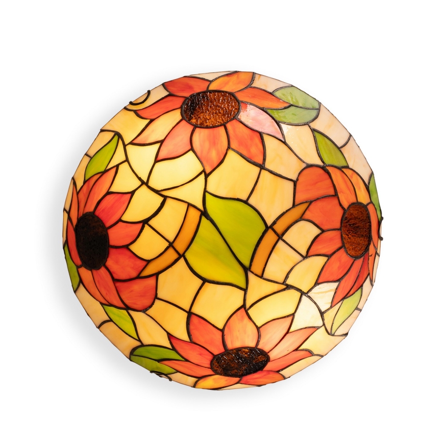 Brilagi - Tiffany vitražinis lubinis šviestuvas SUNFLOWER 2xE27/60W/230V Ø 40 cm