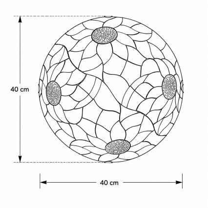 Brilagi - Tiffany vitražinis lubinis šviestuvas SUNFLOWER 2xE27/60W/230V Ø 40 cm