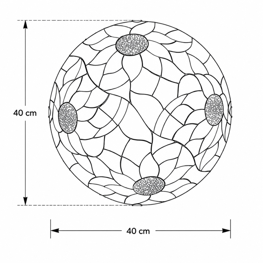 Brilagi - Tiffany vitražinis lubinis šviestuvas SUNFLOWER 2xE27/60W/230V Ø 40 cm