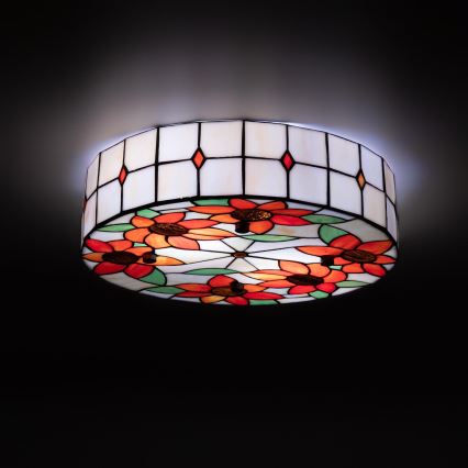 Brilagi - Tiffany vitražinis lubų šviestuvas SUNFLOWER 3xE27/60W/230V skersmuo 40 cm