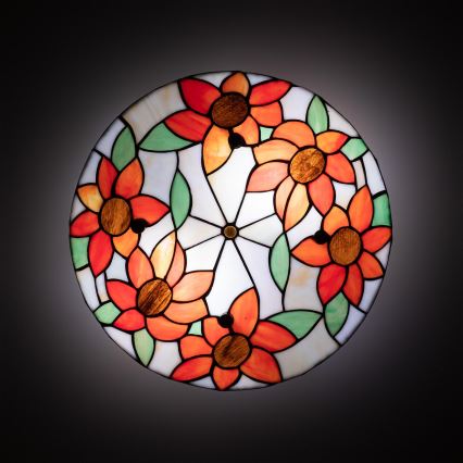 Brilagi - Tiffany vitražinis lubų šviestuvas SUNFLOWER 3xE27/60W/230V skersmuo 40 cm