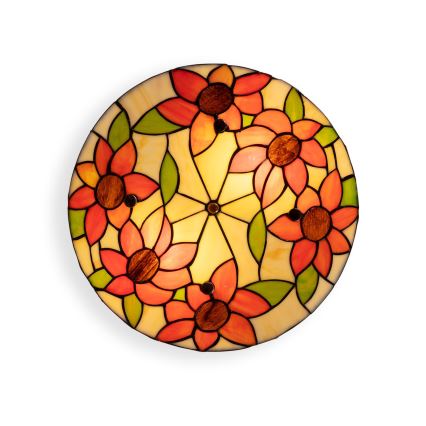 Brilagi - Tiffany vitražinis lubų šviestuvas SUNFLOWER 3xE27/60W/230V skersmuo 40 cm