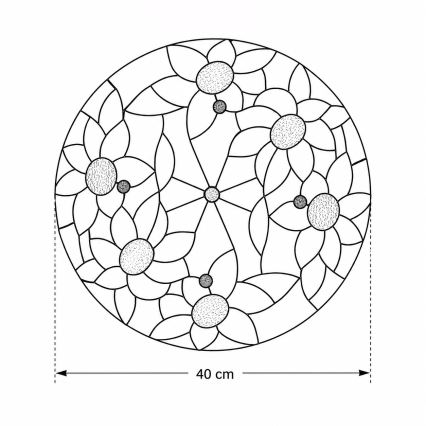 Brilagi - Tiffany vitražinis lubų šviestuvas SUNFLOWER 3xE27/60W/230V skersmuo 40 cm