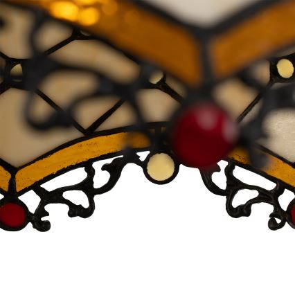 Brilagi - Tiffany vitražinis pakabinamas šviestuvas ant grandinės, dramblio kaulo, 1xE27/60W/230V, Ø 40 cm
