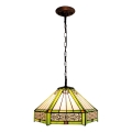 BRILAGI - Tiffany vitražinis pakabinamas šviestuvas ant grandinės EMERALD 1xE27/60W/230V skersmuo 40 cm
