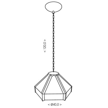 BRILAGI - Tiffany vitražinis pakabinamas šviestuvas ant grandinės EMERALD 1xE27/60W/230V skersmuo 40 cm