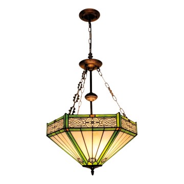 BRILAGI - Tiffany vitražinis pakabinamas šviestuvas ant grandinės EMERALD 3xE27/60W/230V skersm. 50 cm