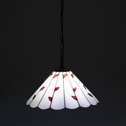Brilagi - Tiffany vitražinis pakabinamas šviestuvas ant grandinės FOLIA 1xE27/60W/230V skersmuo 40 cm