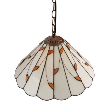 Brilagi - Tiffany vitražinis pakabinamas šviestuvas ant grandinės FOLIA 1xE27/60W/230V skersmuo 40 cm