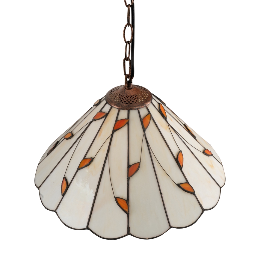 Brilagi - Tiffany vitražinis pakabinamas šviestuvas ant grandinės FOLIA 1xE27/60W/230V skersmuo 40 cm