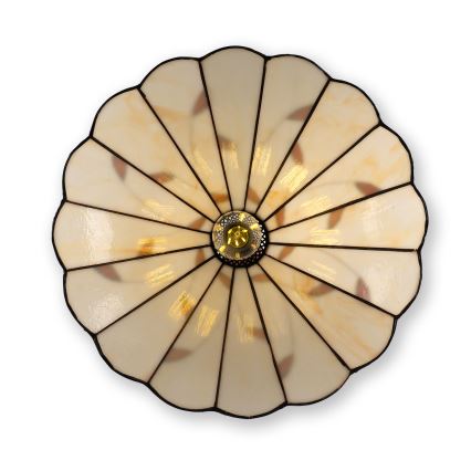 Brilagi - Tiffany vitražinis pakabinamas šviestuvas ant grandinės FOLIA 1xE27/60W/230V skersmuo 40 cm