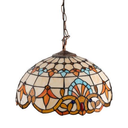 Brilagi - Tiffany vitražinis pakabinamas šviestuvas ant grandinės MIRABELLA 1xE27/60W/230V, skersmuo 40 cm