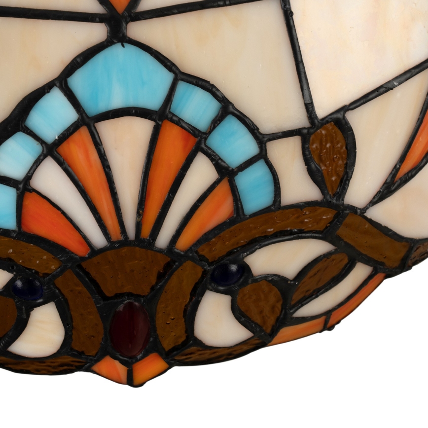 Brilagi - Tiffany vitražinis pakabinamas šviestuvas ant grandinės MIRABELLA 1xE27/60W/230V, skersmuo 40 cm