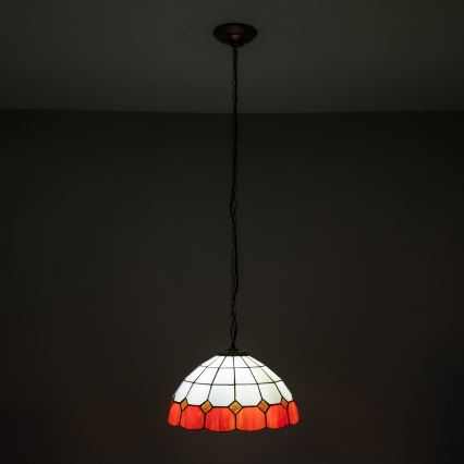 Brilagi - Tiffany vitražinis pakabinamas šviestuvas ant grandinės SIENNA 1xE27/60W/230V skersmuo 40 cm