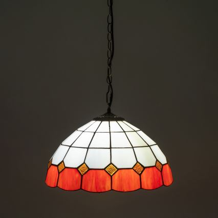 Brilagi - Tiffany vitražinis pakabinamas šviestuvas ant grandinės SIENNA 1xE27/60W/230V skersmuo 40 cm