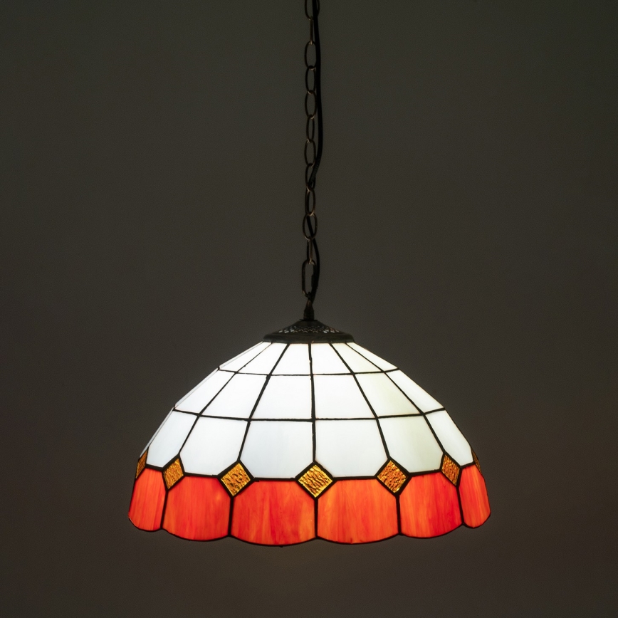 Brilagi - Tiffany vitražinis pakabinamas šviestuvas ant grandinės SIENNA 1xE27/60W/230V skersmuo 40 cm