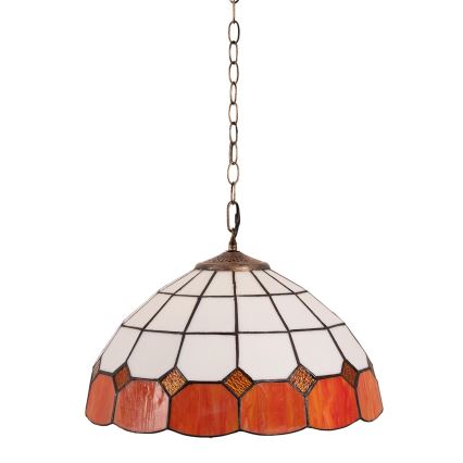 Brilagi - Tiffany vitražinis pakabinamas šviestuvas ant grandinės SIENNA 1xE27/60W/230V skersmuo 40 cm