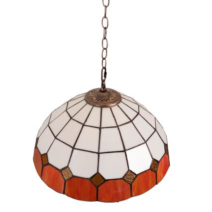 Brilagi - Tiffany vitražinis pakabinamas šviestuvas ant grandinės SIENNA 1xE27/60W/230V skersmuo 40 cm