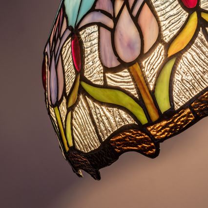 Brilagi - Tiffany vitražinis pakabinamas šviestuvas su grandine LORAS 2xE27/60W/230V