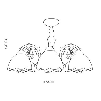 Brilagi - Tiffany vitražinis paviršinis šviestuvas MIRABELLA 8xE27/60W/230V skersmuo 68 cm