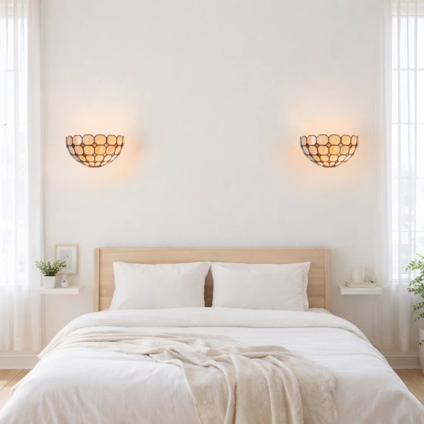 Brilagi - Tiffany vitražinis sieninis šviestuvas DORAN 1xE14/40W/230V