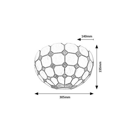 Brilagi - Tiffany vitražinis sieninis šviestuvas DORAN 1xE14/40W/230V