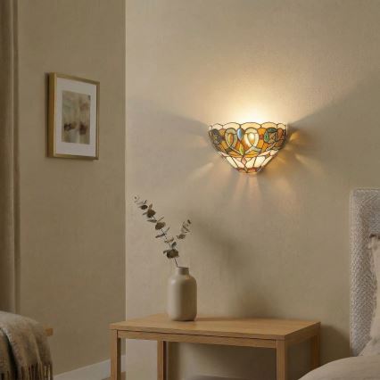 Brilagi - Tiffany vitražinis sieninis šviestuvas LUISA 1xE27/40W/230V
