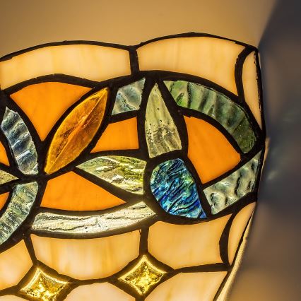 Brilagi - Tiffany vitražinis sieninis šviestuvas LUISA 1xE27/40W/230V