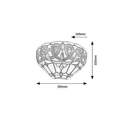 Brilagi - Tiffany vitražinis sieninis šviestuvas LUISA 1xE27/40W/230V