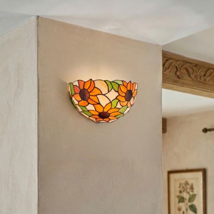 Brilagi - Tiffany vitražinis sieninis šviestuvas SUNFLOWER 1xE14/40W/230V