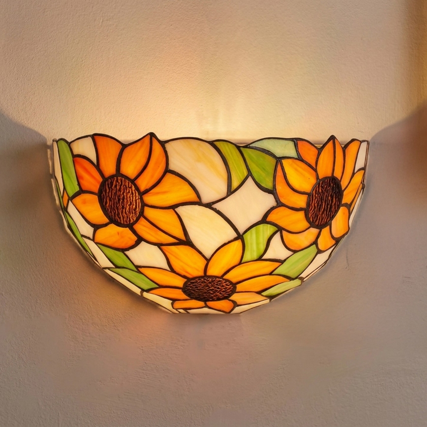 Brilagi - Tiffany vitražinis sieninis šviestuvas SUNFLOWER 1xE14/40W/230V