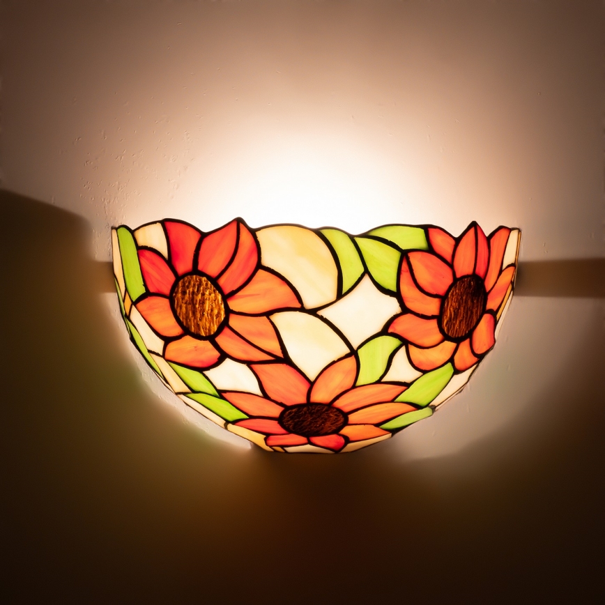 Brilagi - Tiffany vitražinis sieninis šviestuvas SUNFLOWER 1xE14/40W/230V