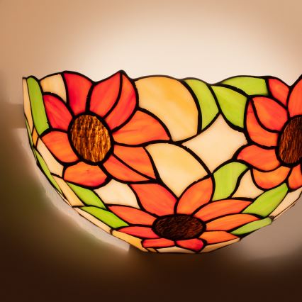 Brilagi - Tiffany vitražinis sieninis šviestuvas SUNFLOWER 1xE14/40W/230V