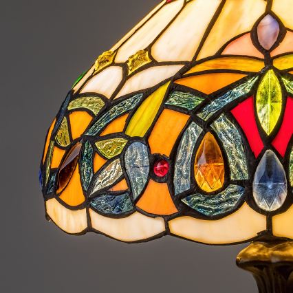 Brilagi - Tiffany vitražinis stalinis šviestuvas LUISA 1xE27/40W/230V