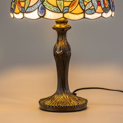 Brilagi - Tiffany vitražinis stalinis šviestuvas LUISA 1xE27/40W/230V