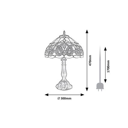 Brilagi - Tiffany vitražinis stalinis šviestuvas LUISA 1xE27/40W/230V