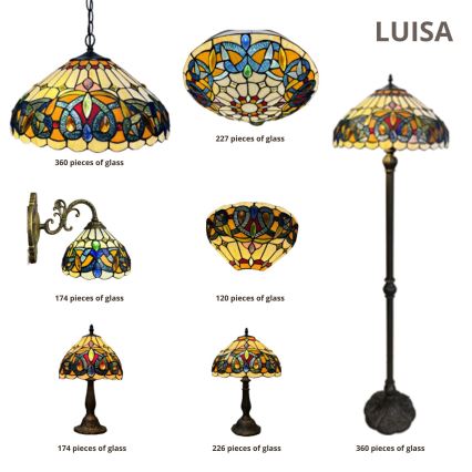 Brilagi - Tiffany vitražinis stalinis šviestuvas LUISA 1xE27/40W/230V