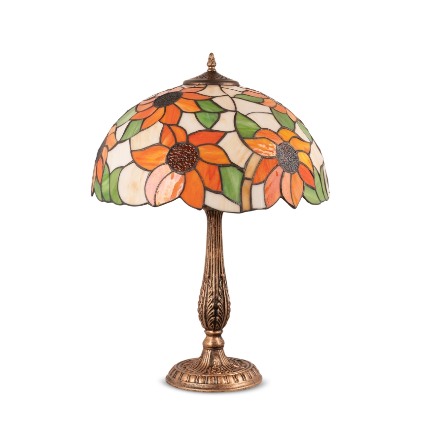 Brilagi - Tiffany vitražinis stalinis šviestuvas SUNFLOWER 2xE27/60W/230V