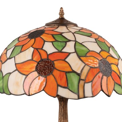 Brilagi - Tiffany vitražinis stalinis šviestuvas SUNFLOWER 2xE27/60W/230V