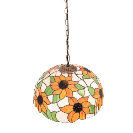 Brilagi - Tiffany vitražinis šviestuvas ant grandinės SUNFLOWER 1xE27/60W/230V skersmuo 40 cm
