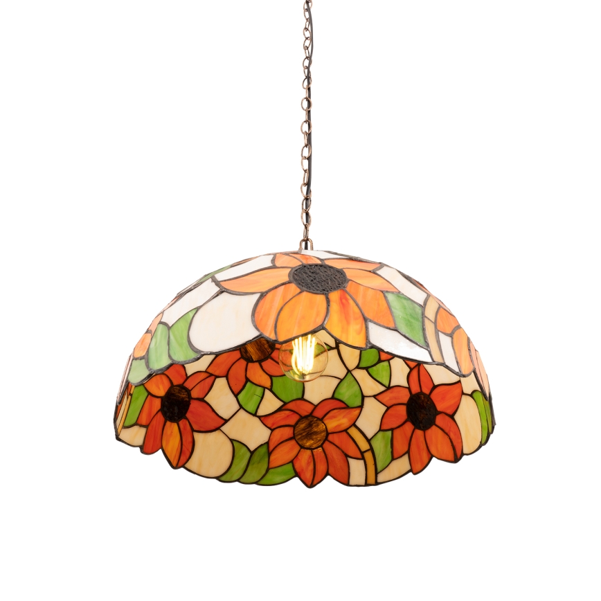 Brilagi - Tiffany vitražinis šviestuvas ant grandinės SUNFLOWER 1xE27/60W/230V skersmuo 40 cm