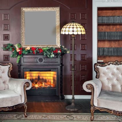 Brilagi - Tiffany vitražinis toršeras DORAN 2xE27/60W/230V