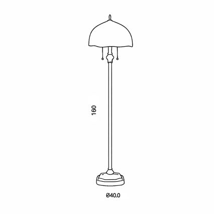 Brilagi - Tiffany vitražinis toršeras MIRABELLA 2xE27/60W/230V