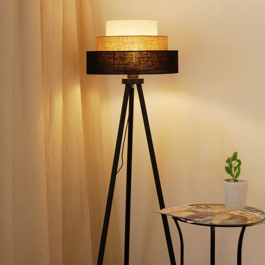 Brilagi - Toršeras ASPEN LUNETA 1xE27/15W/230V juoda/smėlio spalva/kreminė