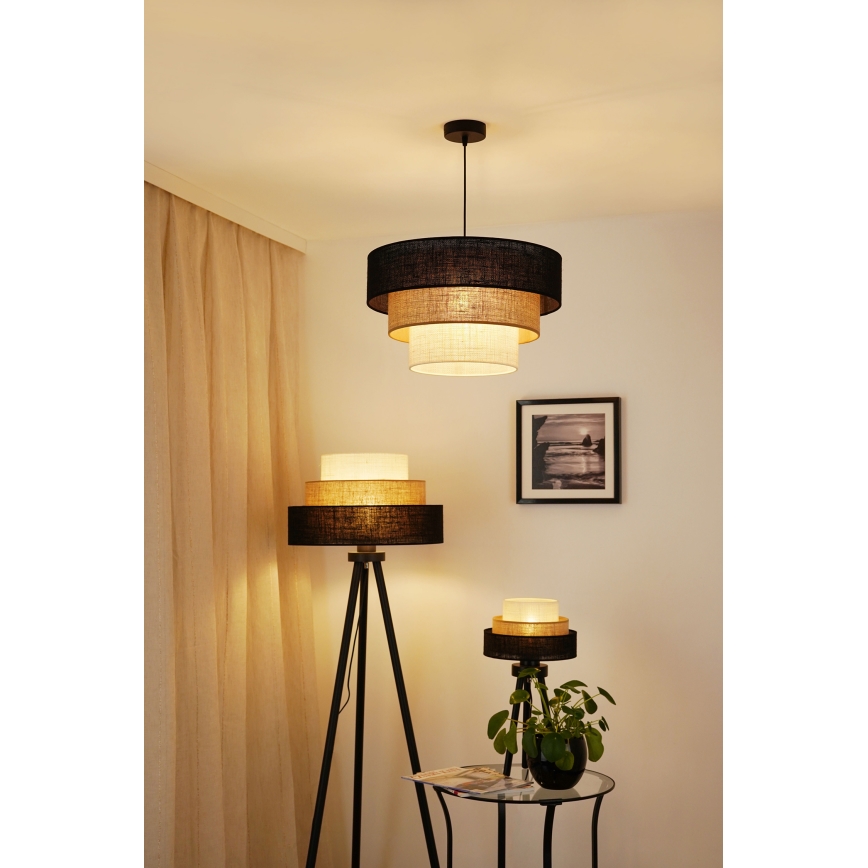 Brilagi - Toršeras ASPEN LUNETA 1xE27/15W/230V juoda/smėlio spalva/kreminė