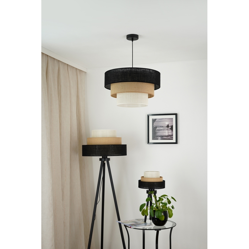 Brilagi - Toršeras ASPEN LUNETA 1xE27/15W/230V juoda/smėlio spalva/kreminė