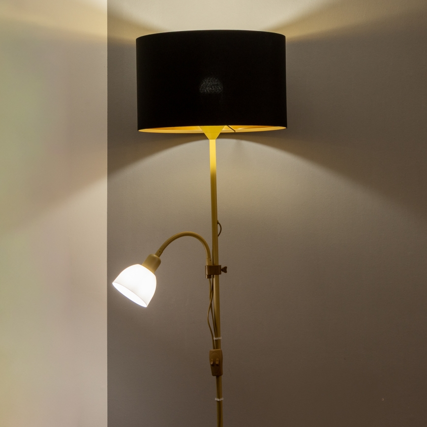 Brilagi - Toršeras CERIA 1xE27/100W/230V + 1xE14/25W auksinis/juodas