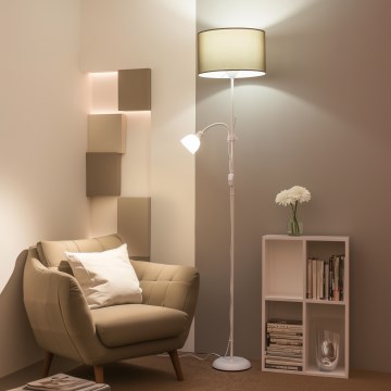 Brilagi - Toršeras CERIA 1xE27/100W/230V + 1xE14/25W balta/ruda