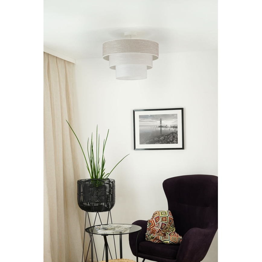 Brilagi - Tvirtinamas sietynas ALASKA LUNETA 1xE27/15W/230V diametras 45 cm pilka/kreminė
