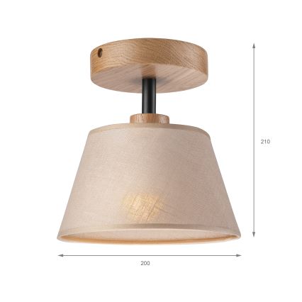 Brilagi - Tvirtinamas sietynas ANTHONY 1xE14/60W/230V ąžuolas/smėlio spalva